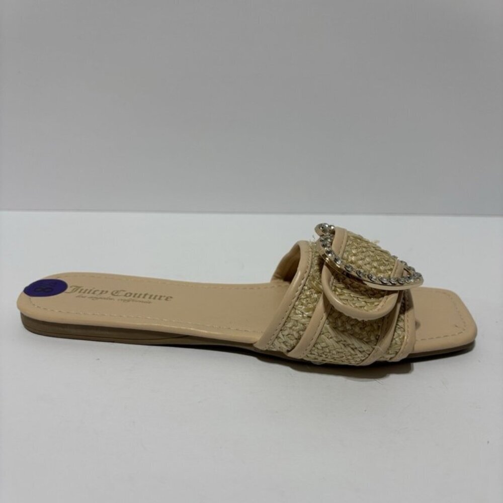 Juicy Couture Women’s Zapphire Heart Buckle Slide Sandals, Size 8.5 M